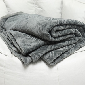 Manta de forro polar de franela de punto en relieve con <span class=keywords><strong>cepillo</strong></span> de un solo lado, ligera, acogedora, cálida, manta de cama de felpa a rayas - Product Image 2