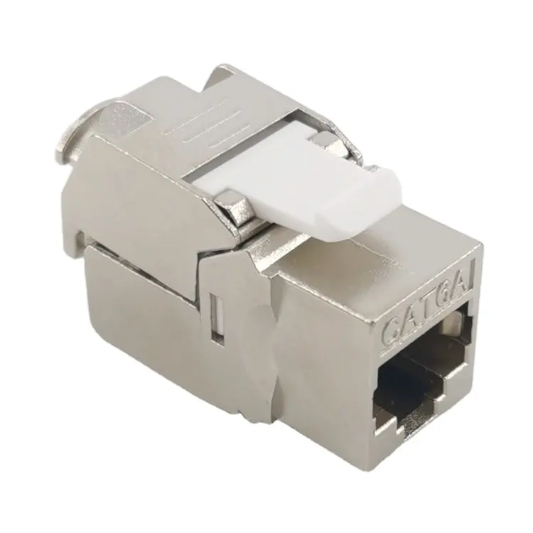 DG-KJ034 Stp Cat.6A Cat.8 180 Graden Up En Down Open RJ45 Tool Gratis Keystone Jack Voor Telecom