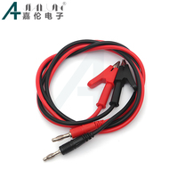JIALUN 4mm Banana Plug to Alligator Clip Multimeter Test Lead Cable Red Black Power Test Wire