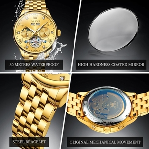 Montre homme OLEVS 7023 de luxe, squelette automatique mécanique, avec calendrier des phases lunaires 24 heures, étanche. - Product Image 2