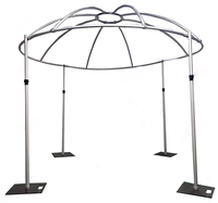 Support de toile de fond en alliage d'aluminium argenté, forme semi-circulaire, ronde, carrée ou arche, réglable pour la décoration de mariages, expositions et événements