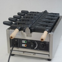 Machine électrique à gaufres Taiyaki en acier inoxydable antiadhésif, gaufrier Taiyaki à bouche ouverte