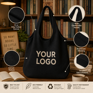Kit <span class=keywords><strong>de</strong></span> Regalo para Eventos <span class=keywords><strong>de</strong></span> Librerías, Bolsa <span class=keywords><strong>de</strong></span> Lona con Asa Larga y Logotipo Personalizado, 34x39cm, Bolsa <span class=keywords><strong>de</strong></span> Compras Reutilizable Estética, Regalos para Bibliotecas y Librerías, Logotipo Personalizado - Product Image 4