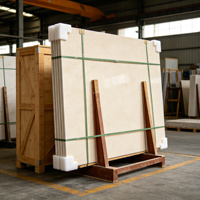 Dalle en pierre frittée beige clair 3 mm 1000x3000 mm, carrelage mural brillant