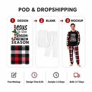 Pyjamas <span class=keywords><strong>de</strong></span> Noël personnalisés à carreaux assortis pour la famille, en polyester, pour hommes, femmes et enfants, livraison directe, POD, MOQ 1 pièce - Product Image 4