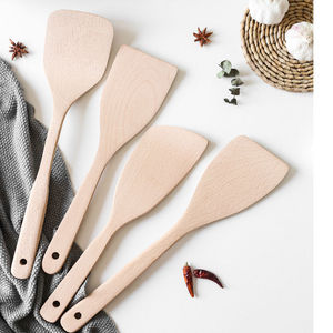 Beechwood Wooden Spatulas 4 Piece Set Nonstick Kitchen Utensils For Nonstick <b>Pans</b> - Product Image 3