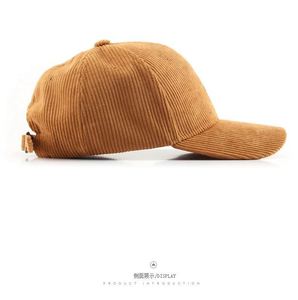 Casquette de baseball unisexe respirante en velours côtelé rouge pour femme, idéale pour l'automne - Product Image 2
