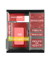 Nouveau boîtier PC avec écran LCD type-c boîtier en verre trempé M-atx sans outil pour boîtier PC de jeu