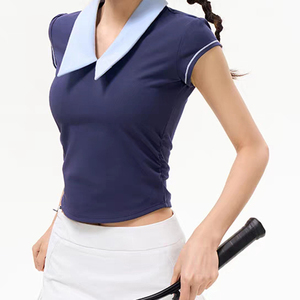Ensemble de tenue de tennis pour femme personnalisable, coupe ajustée, séchage rapide, anti-exposition, pour course en extérieur, fitness, jupe de tennis et yoga - Product Image 2