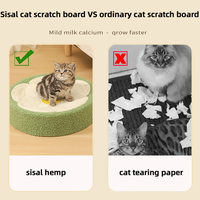 Griffoir pour chat en forme de bol, Nid pour chat en corde de chanvre, Durable, Antidérapant, Résistant aux griffures, Emballage carton moderne, Jouets pour chat