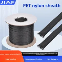JIAF/Jiafei PET Geflochtene Netz-Kabelummantelung Flammhemmend Schlangenhaut-Hülle Flexibler Kabelschutz 220V Nennspannung 3:1 Schrumpfverhältnis 3mm Kabelbaum-Ummantelung