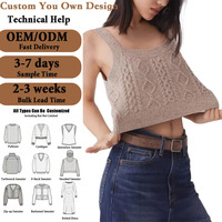 Strickwaren-Fabrik Maßgefertigtes 90er-Jahre Basic Tanktop für Damen Vintage Quadratischer Ausschnitt Atmungsaktive Zopfmuster Wollene Ärmellose Weste