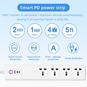 Enchufe Inteligente WiFi SLS con 4 Tomas Universales, <span class=keywords><strong>Cable</strong></span> de Extensión de 1.8m, 2 Puertos Tipo-C y 1 Puerto USB de Carga Rápida, <span class=keywords><strong>Protector</strong></span> Contra Sobretensiones - Product Image 4