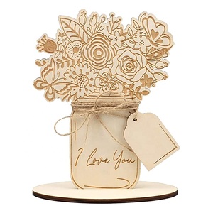 <span class=keywords><strong>Carte</strong></span> de Bouquet de fleurs en bois Offre Spéciale DIY, <span class=keywords><strong>carte</strong></span> de remerciement, saint-valentin, fête des mères, <span class=keywords><strong>carte</strong></span> d'anniversaire pour toutes les Occasions - Product Image 1