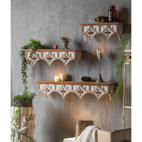 Étagères murales flottantes en bois de style européen, étagères d'angle murales, étagères de rangement murales pour salle de bain, cuisine, salon