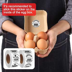 Étiquettes en carton d'oeufs de poulet Timbres et autocollants d'emballage d'oeufs frais de ferme Veuillez retourner pour les oeufs de poulet frais - Product Image 4