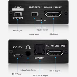 ตัวแยกสัญญาณเสียง4K 60Hz HD 2.0 5.1 Arc Mi ตัวแยกสัญญาณเสียง <span class=keywords><strong>HDCP</strong></span> <span class=keywords><strong>2.2</strong></span> HDR10ตัวแปลงเสียง4K Mi ไปเป็นออปติคอล Toslink SPDIF - Product Image 6