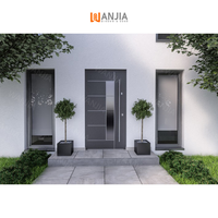 Porte d'entrée extérieure en aluminium de conception moderne personnalisée, porte de sécurité, porte d'entrée principale robuste
