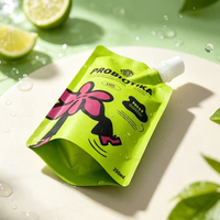 Pochette à bec verseur personnalisée de qualité alimentaire, sachet d'emballage liquide autoportant pour boisson probiotique de 250 ml avec bouchon à vis