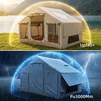 Tente de camping gonflable en PVC avec colonnes d'air, tissu Oxford 300D, UPF30+, imperméable, 4 saisons, grand espace, multi-fenêtres