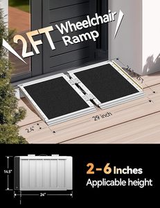 <span class=keywords><strong>Rampe</strong></span> de fauteuil roulant avec poignée Rampas antidérapant en aluminium pour handicapés <span class=keywords><strong>Rampe</strong></span> de fauteuil roulant pour les marches de la maison Escaliers Portes d'entrée - Product Image 5