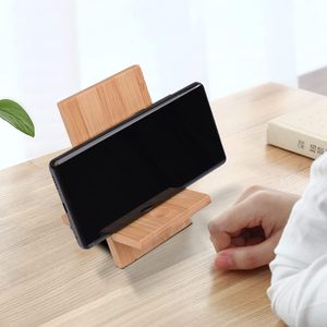 Support de téléphone portable, organisateur de bureau, station de charge compatible avec les tablettes, en bois de bambou, portable, angle réglable - Product Image 2