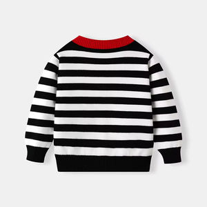 Ropa de Primavera, Nuevos Productos, Ropa para Niños, Abrigo al por Mayor, Suéter para Niñas, Ropa de Bebé, Suéter de Punto a Rayas - Product Image 2