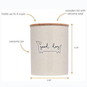 Popüler <span class=keywords><strong>Pet</strong></span> aksesuarları köpek bakımı kavanoz seramik ve ahşap <span class=keywords><strong>Pet</strong></span> gıda depolama şişesi <span class=keywords><strong>Pet</strong></span> kullanımı için - Product Image 3