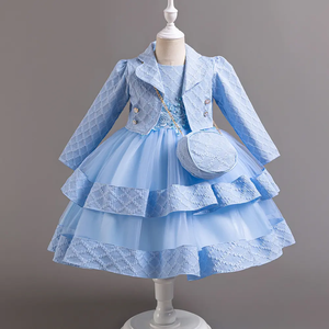 Vestido de Princesa para Niñas, Nuevo Conjunto Elegante de Encaje Estilo <span class=keywords><strong>Lolita</strong></span>, Vestido de Fiesta de Cumpleaños hasta la Rodilla, Tendencia de Moda - Product Image 3