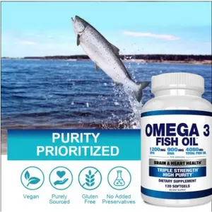 Omega 3 olio di pesce Softgel per il supporto immunitario e la salute della vista, omega 3 integratori per il cuore, gli occhi, il cervello, la salute delle articolazioni