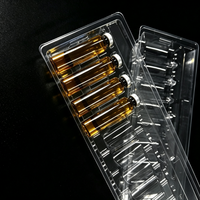 Plateau alvéolé rectangulaire 10 ml 10 compartiments, insert en PVC transparent pour ampoules, plateau alvéolé médical en plastique OEM en vrac