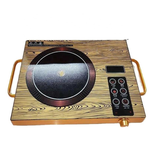 CKD or SKD Household Electric Cooker Kitchen Appliance Tabletop Wooden Color Polish Glass 3500W Infrared Cooker