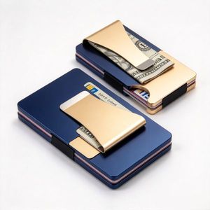 Portefeuille pour homme en aluminium ultra-fin, anti-RFID, sur mesure, fabrication haut de gamme, usinage CNC, acier inoxydable - Product Image 2