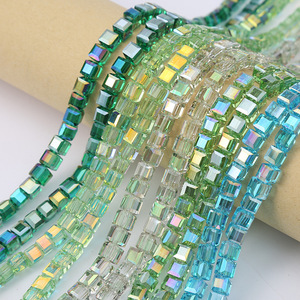 Crystal Glass Square Beads 6mm Loose Beads For Bracelet Making DIY Jewelry Accessories - Product Image 1