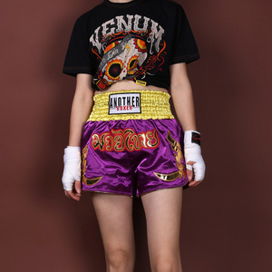 Pantaloncini da boxe personalizzati di alta qualità 100% poliestere <span class=keywords><strong>Muay</strong></span> <span class=keywords><strong>Thai</strong></span> Short - Product Image 3