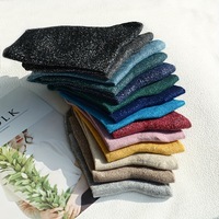 Chaussettes en tricot à paillettes pour femmes, chaussettes amples tendance, or brillant, argent métallique, respirantes pour un usage quotidien en automne