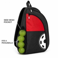 Sac à dos bandoulière personnalisé pour pickleball avec poche pour bouteille d'eau et rangement pour raquettes