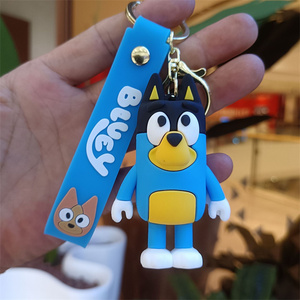 Porte-clés mignon en PVC, personnage de dessin animé Blueyed Family, pendentif de sac, porte-clés de voiture, vente en gros - Product Image 4