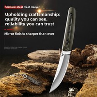 Couteau de camping multi-usage compact 9,8 cm en acier inoxydable pour fruits et viande, manche G10, ambidextre, compatible lave-vaisselle, haute performance