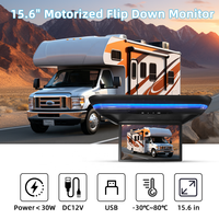 Moniteur de plafond motorisé pliable 15,6 pouces HD tactile Android avec éclairage LED pour voiture, camping-car, monospace et SUV - Vente en gros