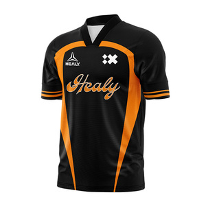 HEALY Fabricant de t-shirts en polyester Dry Fit à sublimation, t-shirts de football personnalisés à col en V pour hommes - Product Image 5