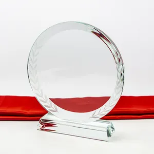 2021 fabrika kaynağı k9 yuvarlak kristal ödül cam kalkan kupa hediyelik eşya için