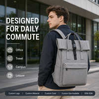 Mochila Simple de Gran Capacidad para Hombres y Mujeres, Bolsa para Portátil de Color Sólido, Versátil, para Estudiantes Universitarios