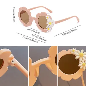 Nuovi bambini colorati fiori Vintage Daisy occhiali da sole UV400 ragazze ragazzi moda protezione occhiali da sole bambini bambini età 3 ~ 15 - Product Image 4