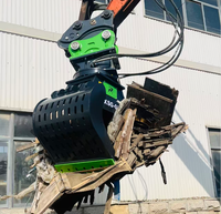 Grappin hydraulique monté sur excavatrice pour la manutention de pierres, de bois et de débris et le nettoyage des chantiers