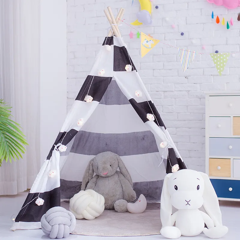 Entai Play Tent 5' Cotton Canvas Children Playhouse with Carry Bag Kids Teepee