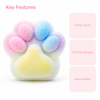 Jouets Squishy Patte de Chat Moelleuse à Rebond Lent, Surface Douce et Dégradée Pastel, Anti-Stress pour Bureau