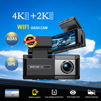 Nouvelle caméra de tableau de bord double objectif 4K WiFi GPS avant et arrière avec écran IPS - Enregistreur vidéo