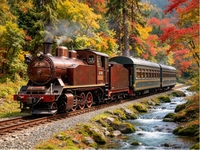 Locomotive de train touristique à vapeur pour zone touristique et itinéraire panoramique