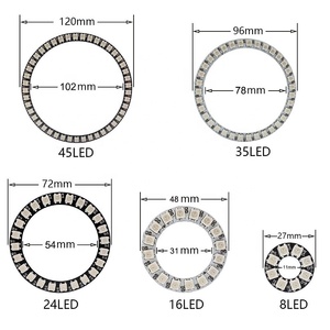 OEM RGBIC WS2812 Anneau LED WS2812 8 16 24 35 45 128 LED Cercle Pixel Lumière Noir Blanc PCB Board DIY 5V WS2812B LED Anneau - Product Image 1